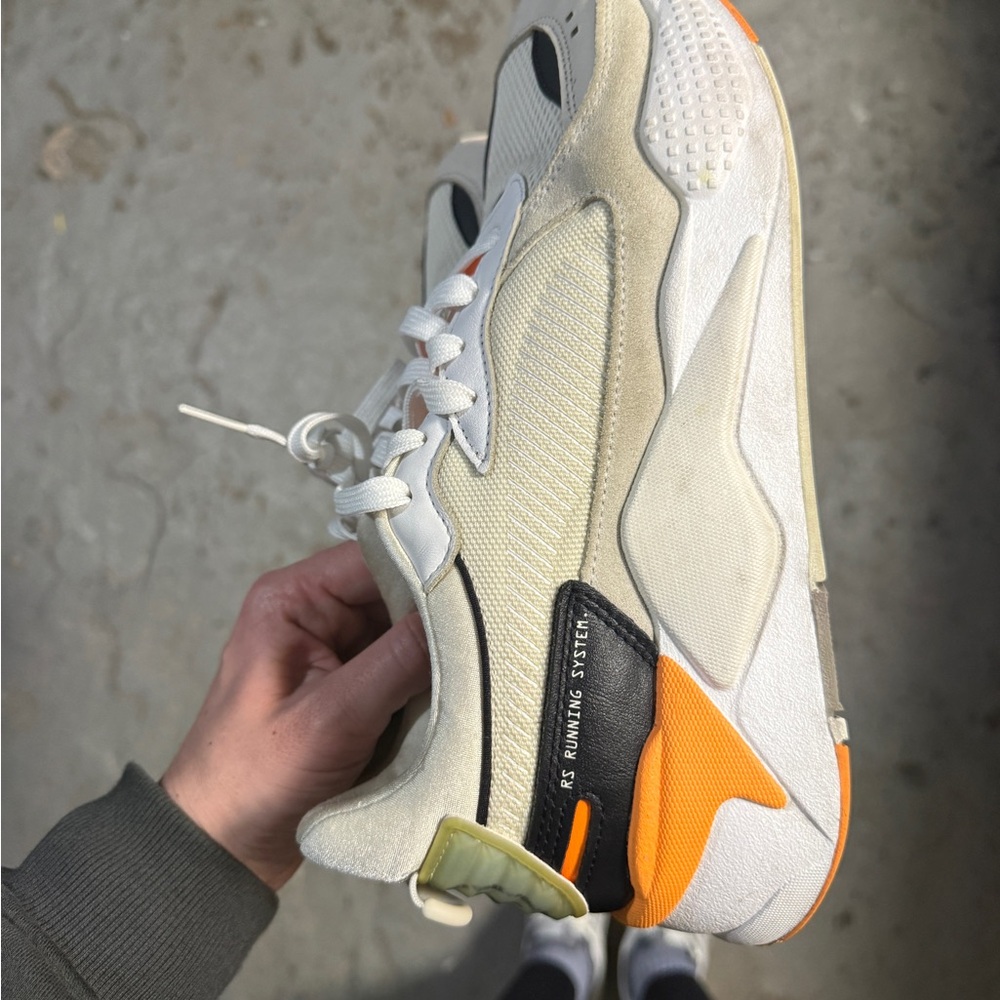 Women’s Puma Cream and Orange Athletic Sneakers